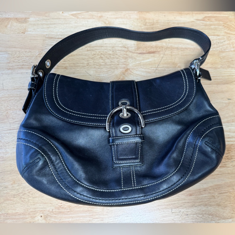 Coach Y2K Black Leather Hand Bag